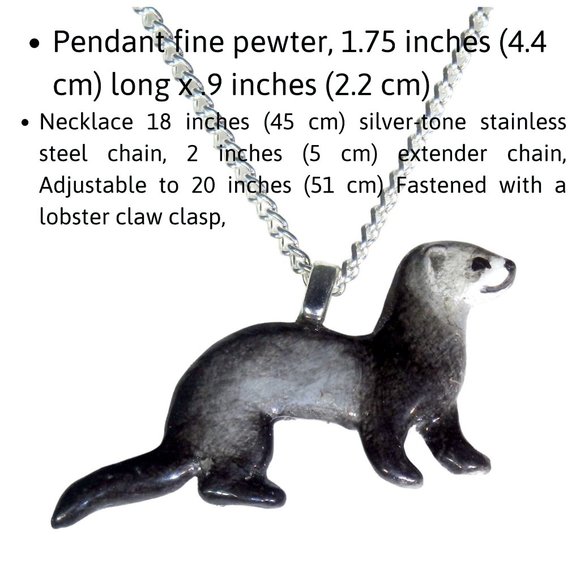 Black Sable Ferret Necklace 739 - Picture 7 of 9